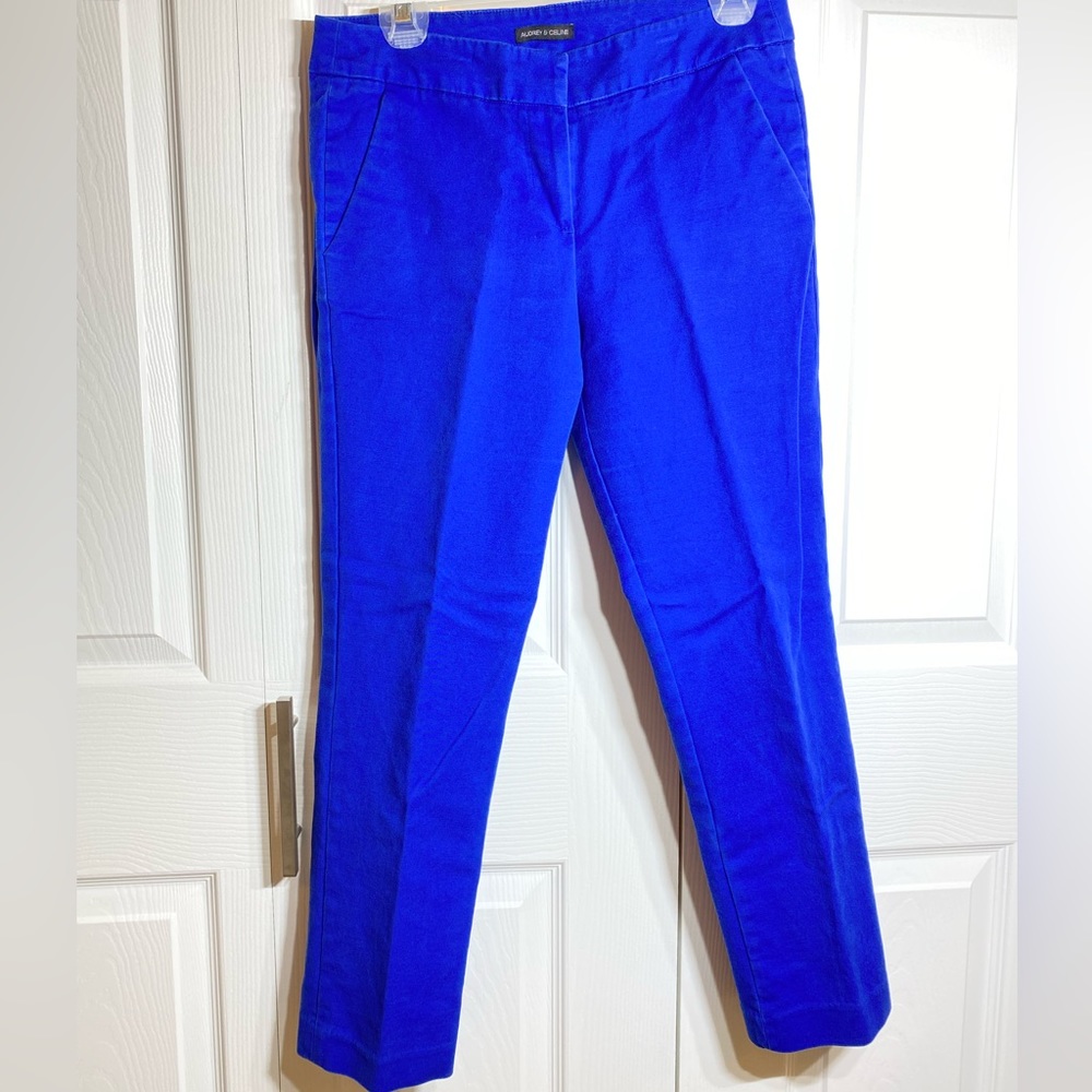 Audrey & Celine bright blue ankle pants
